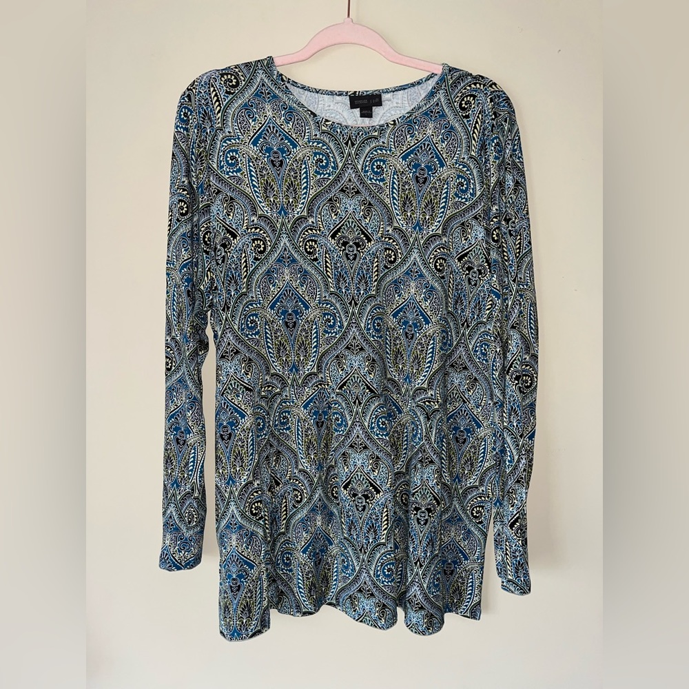Flowy, peplum, long sleeve blouse